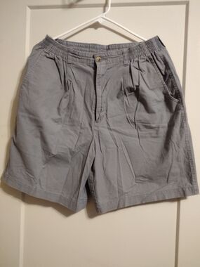 David Taylor Men's Light Gray Casual Elastic-Waist Shorts